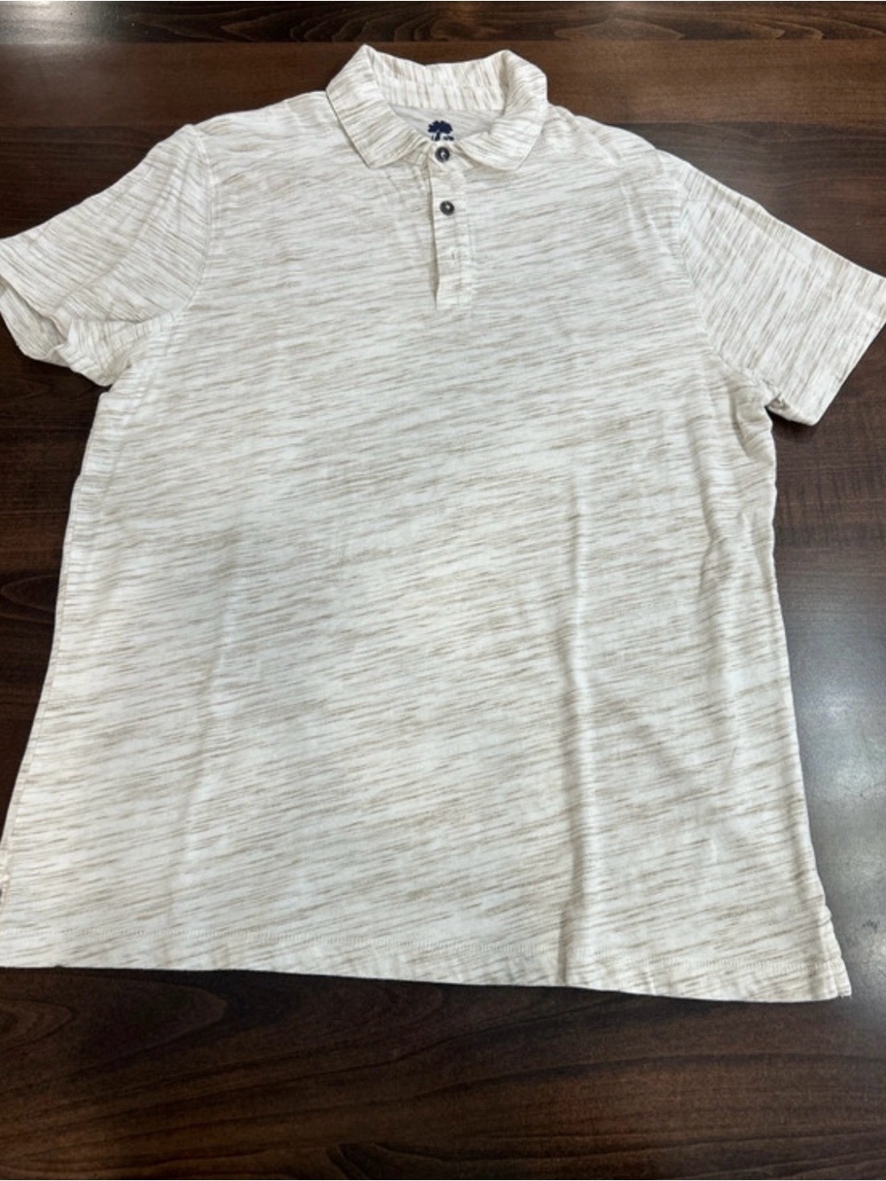 Short-Sleeve Heathered Polo Shirt - Cream
